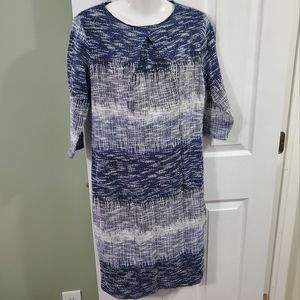 Blue and white dress